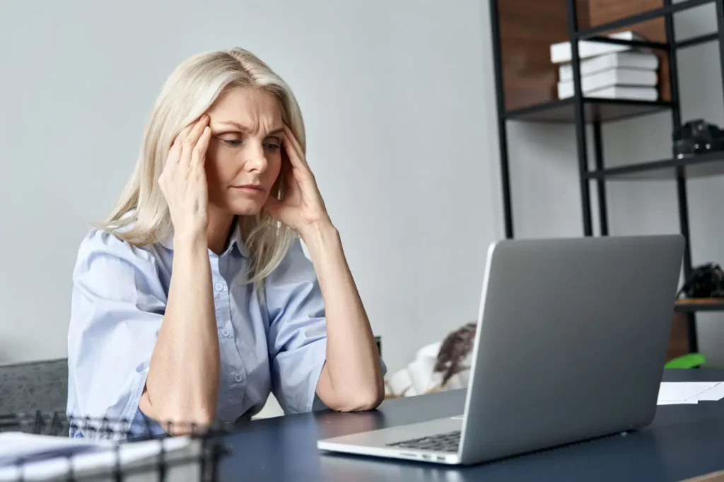 woman with tension headache